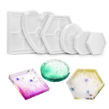 Silicone Resin Molds Diy Coaster Craft Decorating Round Square Epoxy Jewelry Handicraft Making Tools Art Resin Mold Kit